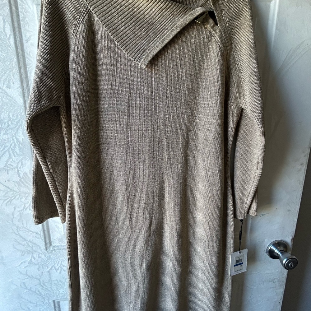 Calvin Klein Long Sleeve Dress - Tan